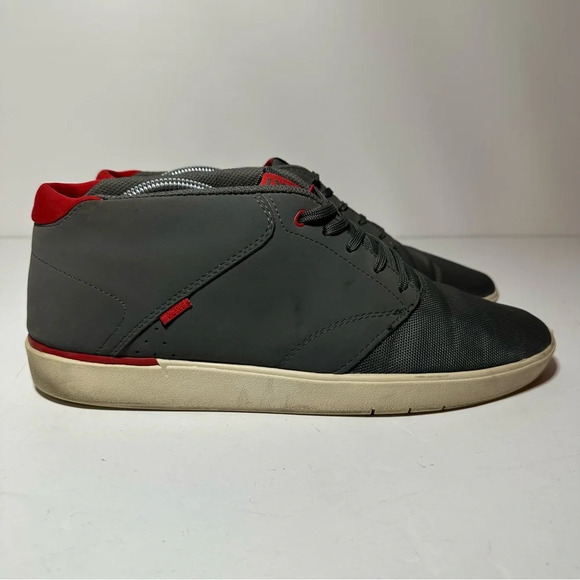 Vans LXVI Secant Sneakers Mens Size 12 Gray Red Chukka Style Mid Top Skater SK8 - Picture 1 of 9